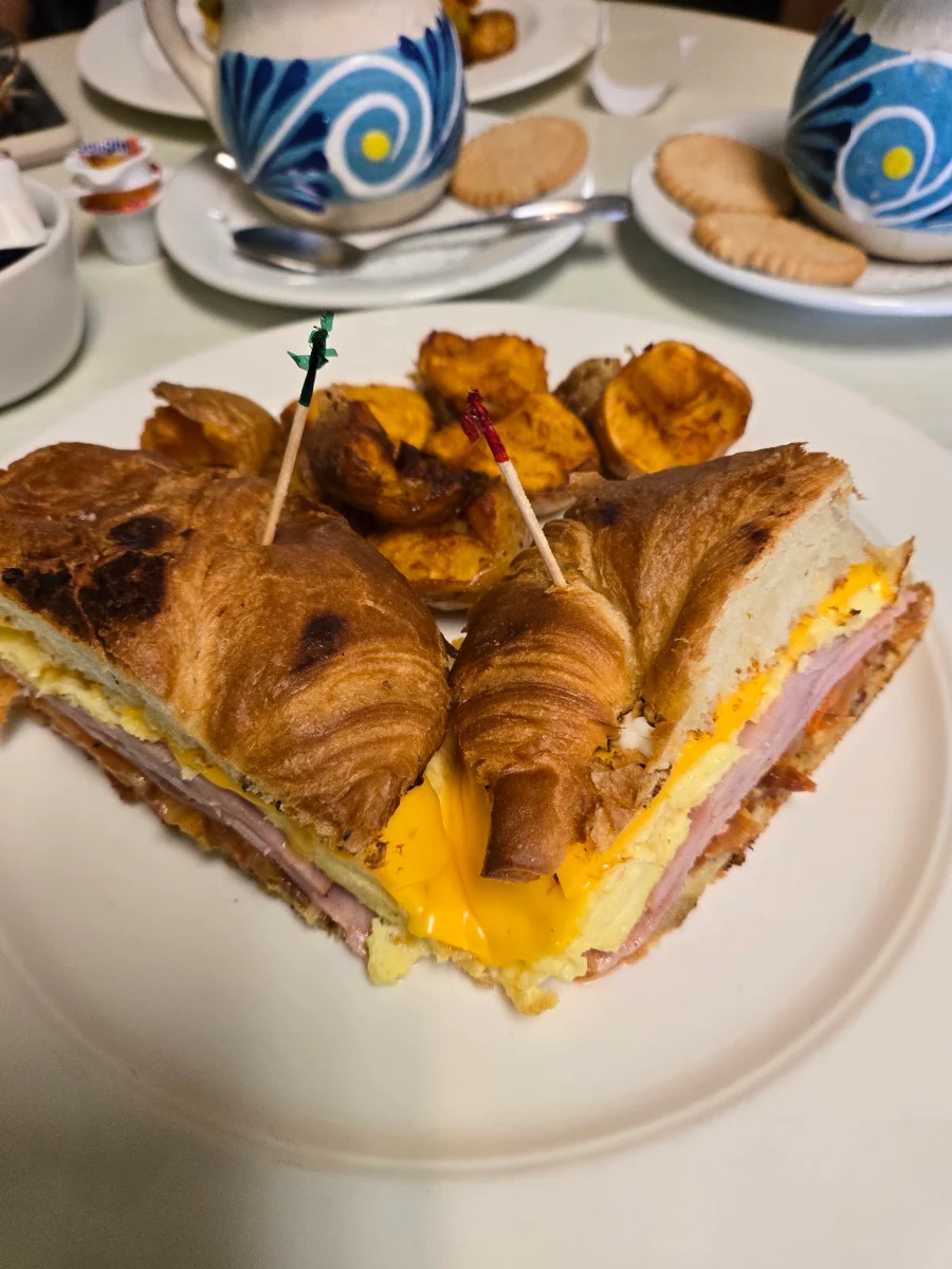 Breakfast Croissant Sandwich Cubano