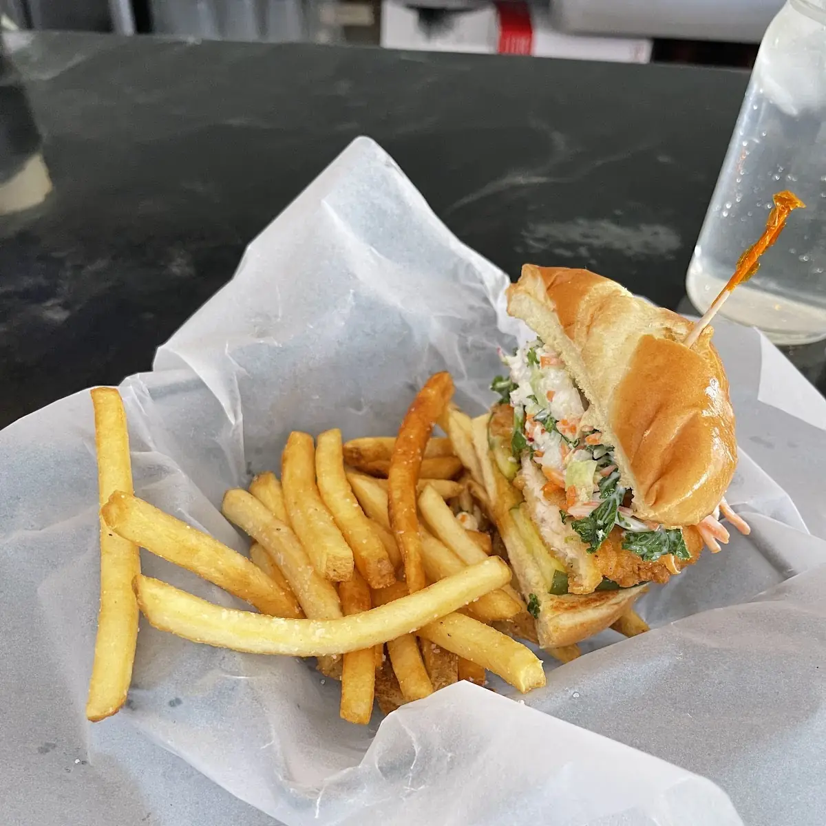 Crispy Chicken Sandwich and Fries