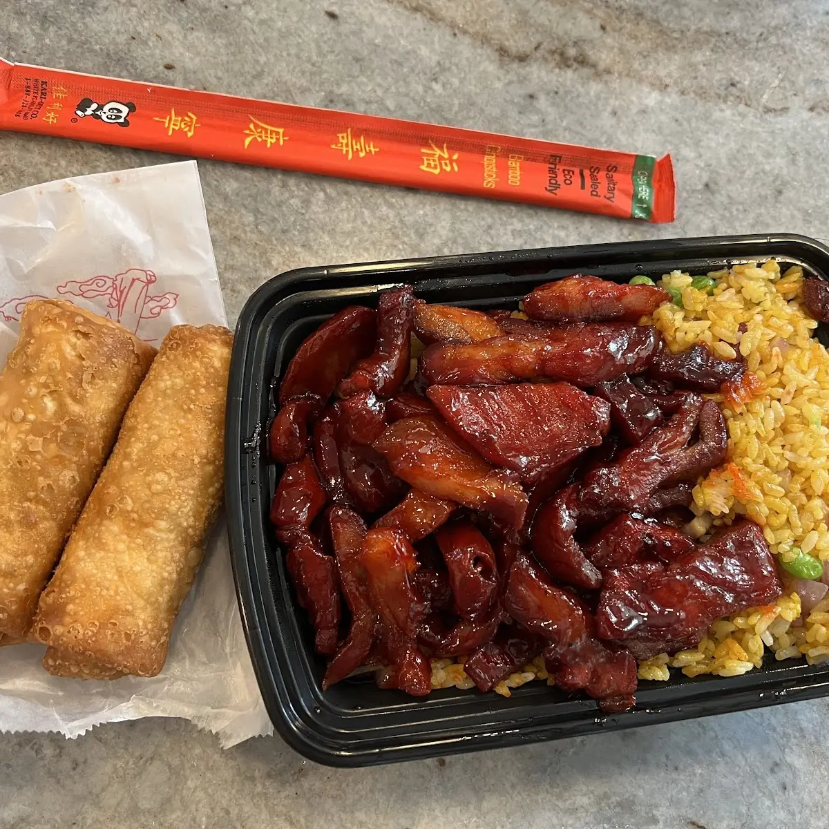 Fried Chicken Wings with Roast Pork Fried Rice