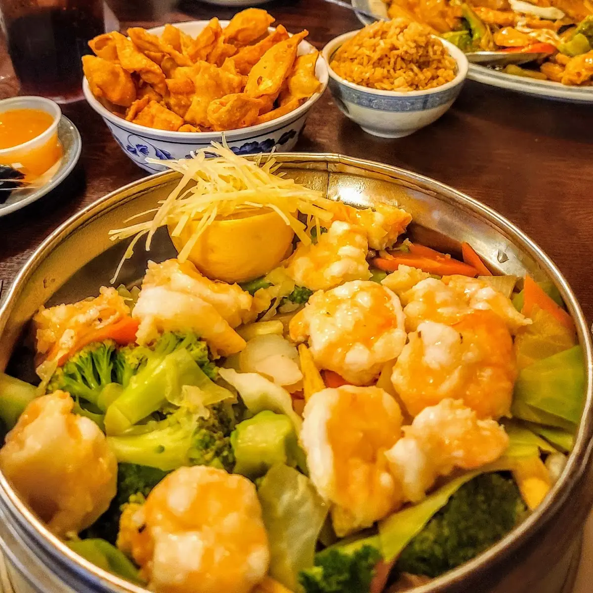 Steamed Shrimp with Mixed Vegetables