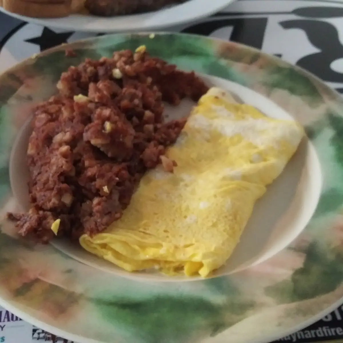 Corned Beef Hash and Cheese Omelette