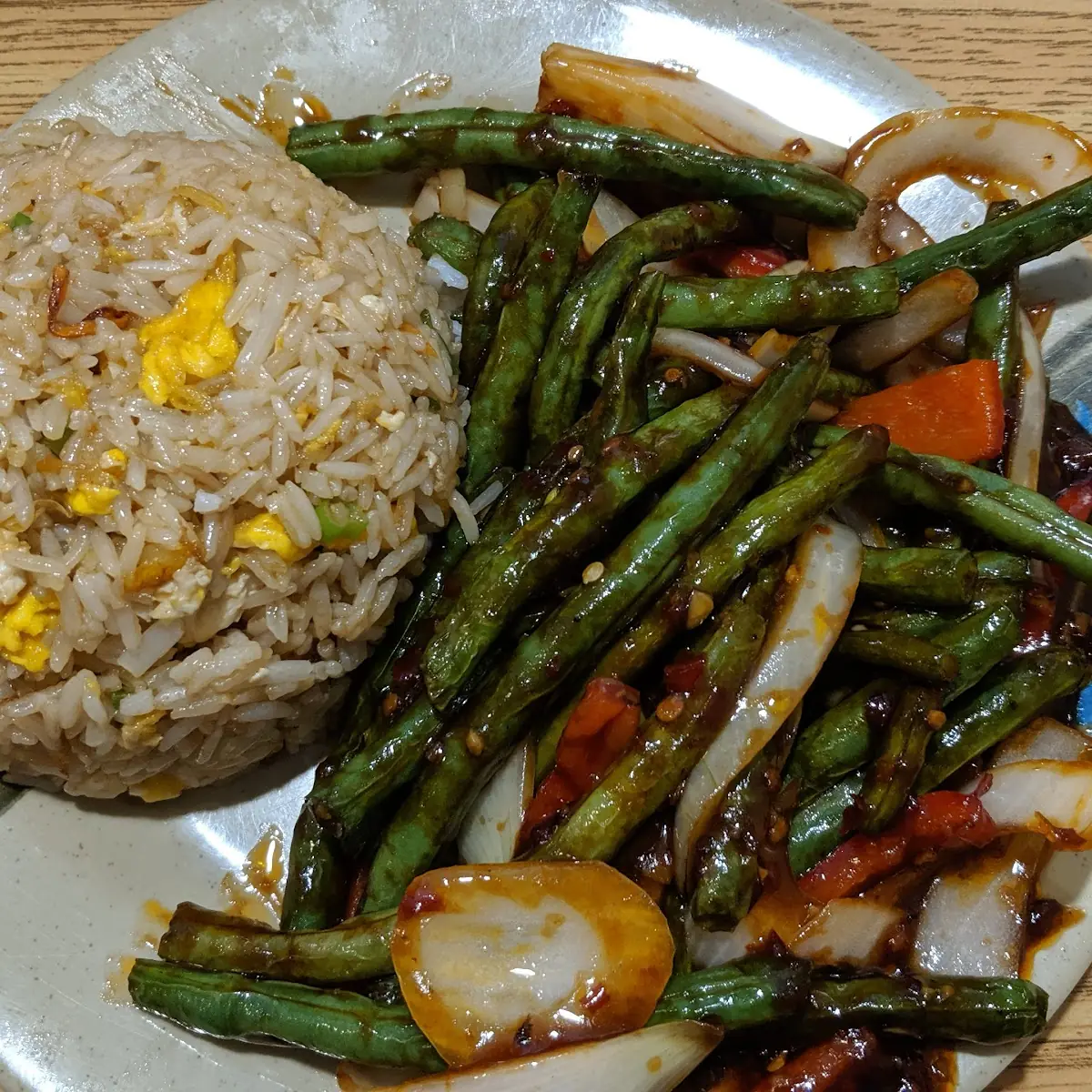 Szechuan Green Beans with Fried Rice
