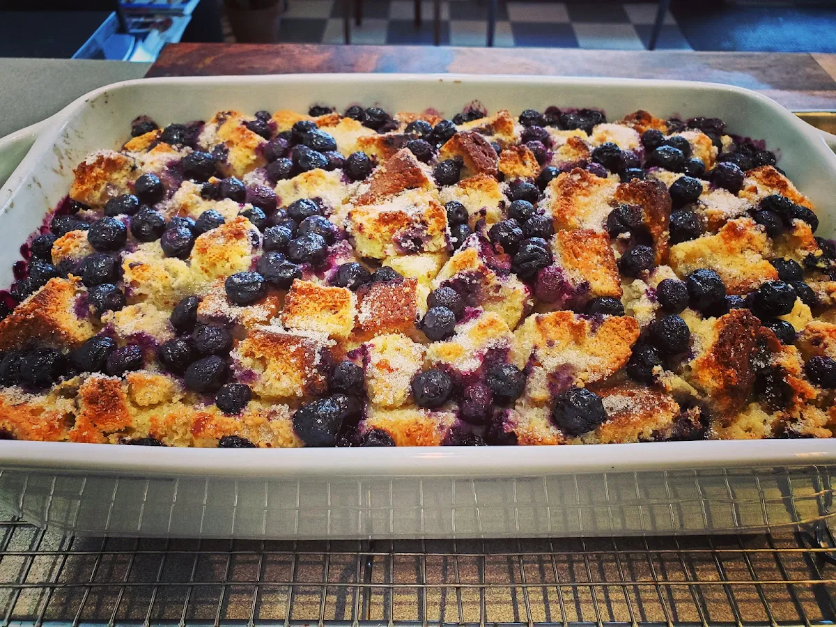 Blueberry Lemon Curd Bread Pudding