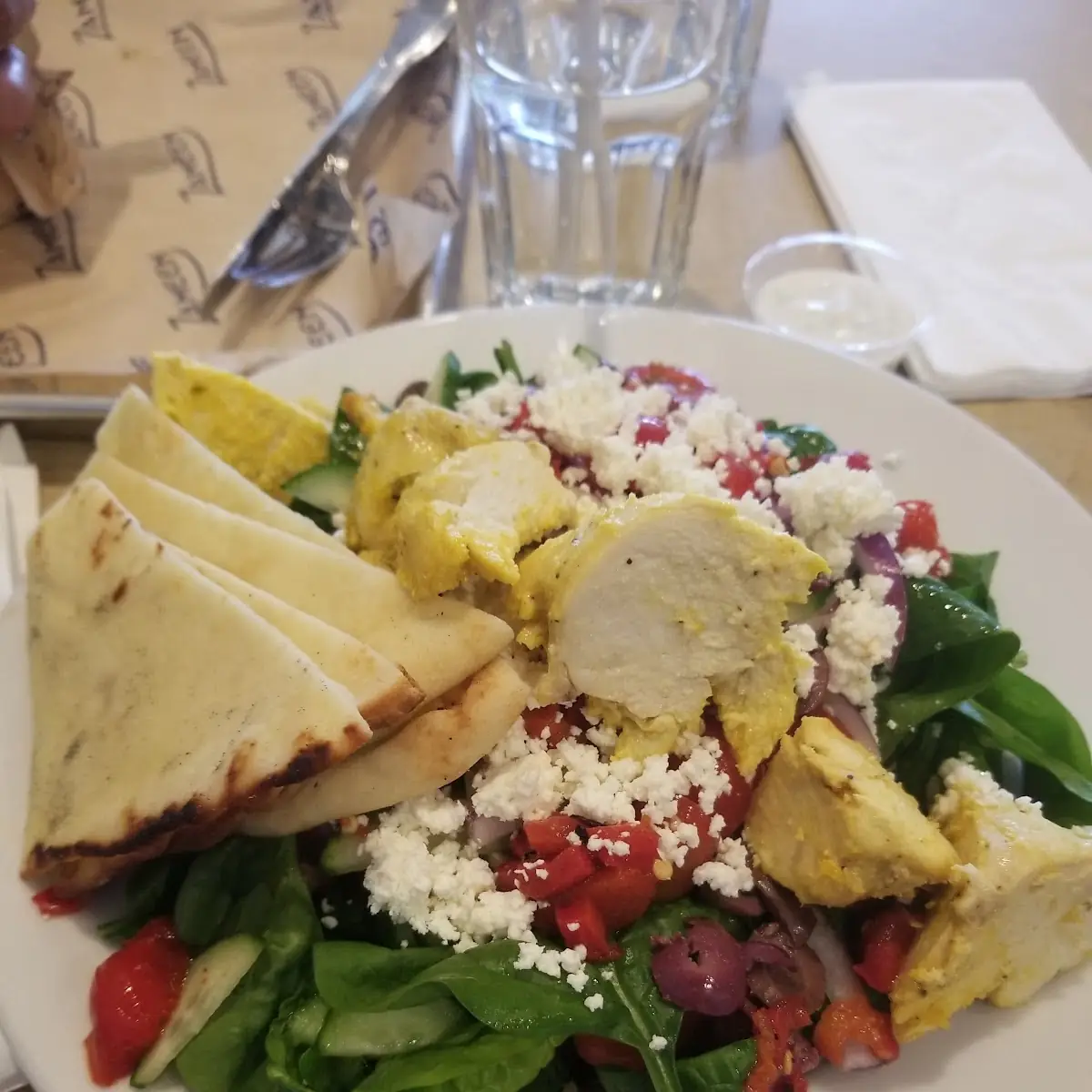 Saffron Chicken Greek Salad