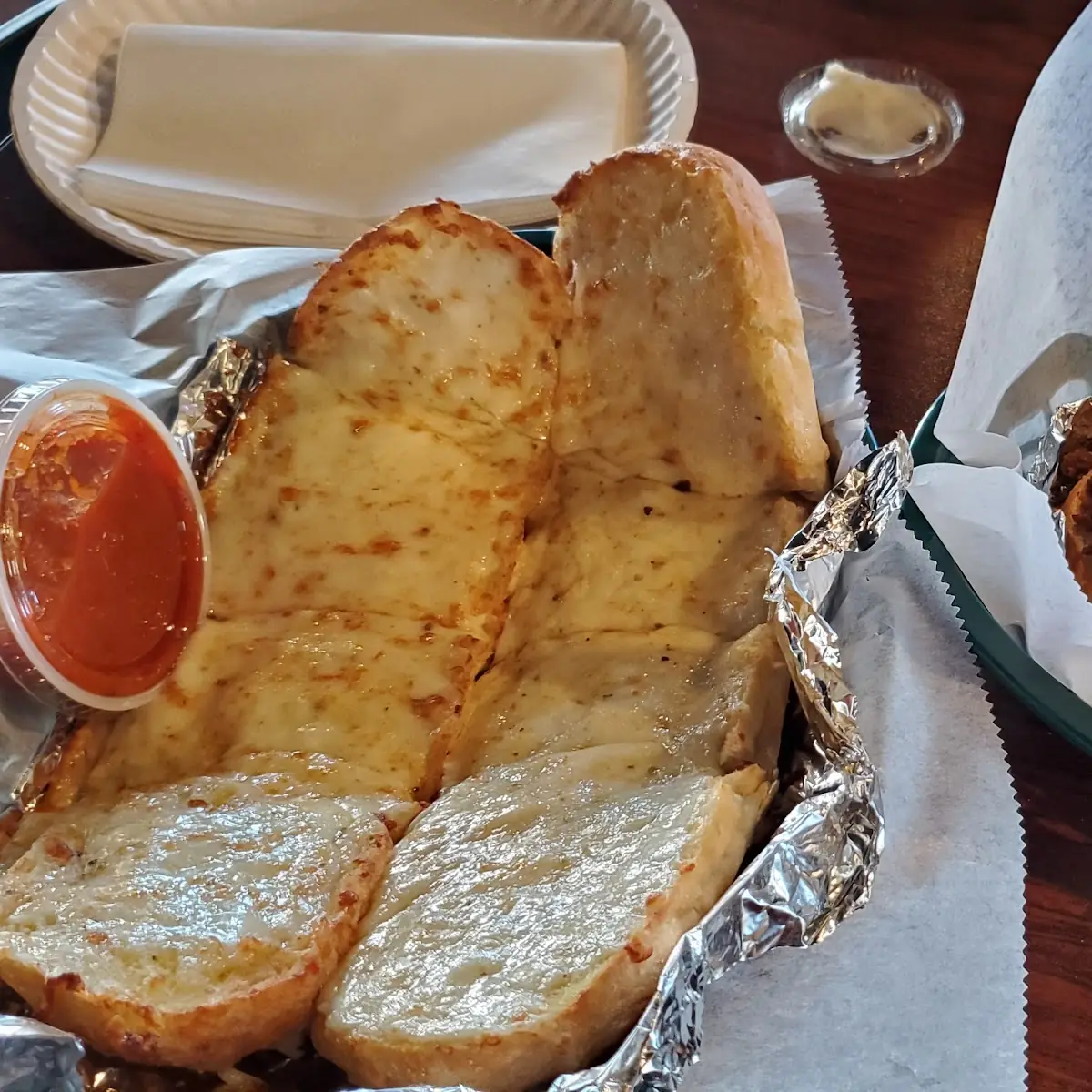 Stromboli and Garlic Bread