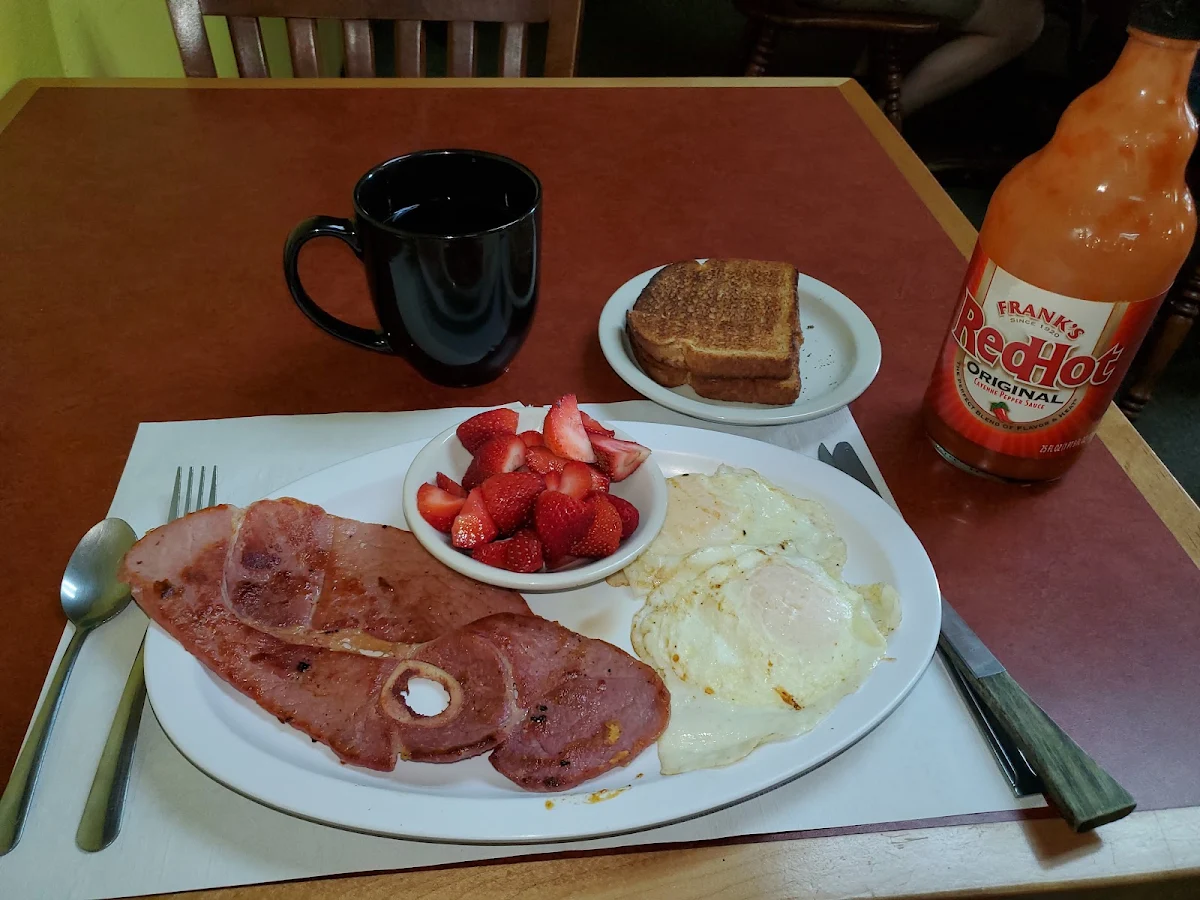 Country Ham and Eggs Strawberries