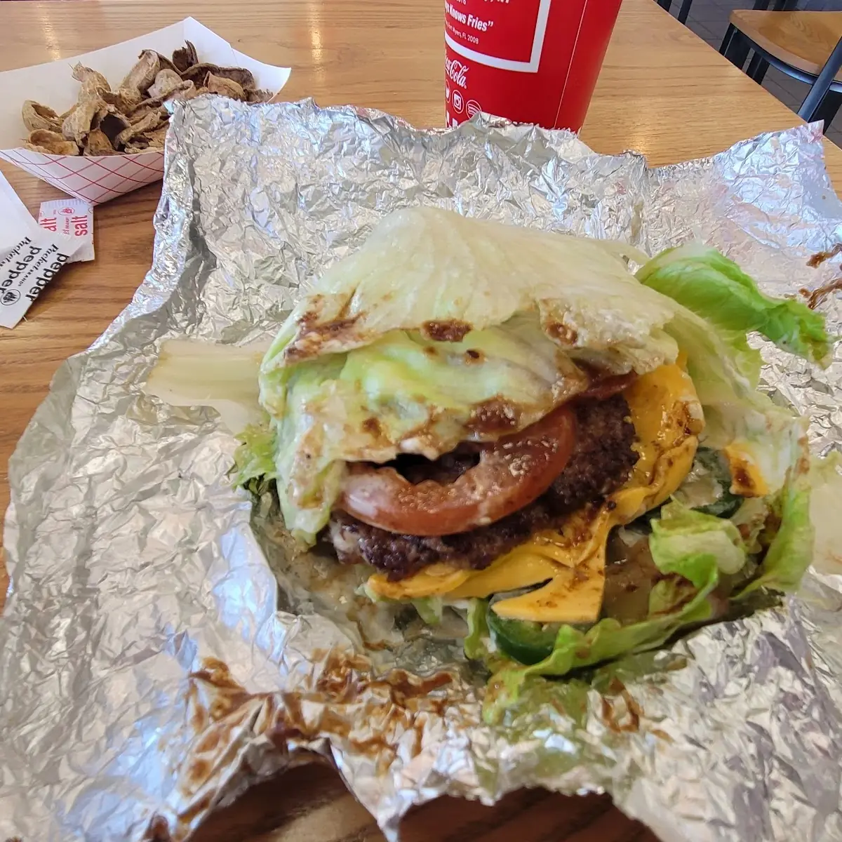 Single Bacon Cheeseburger Lettuce Wrap