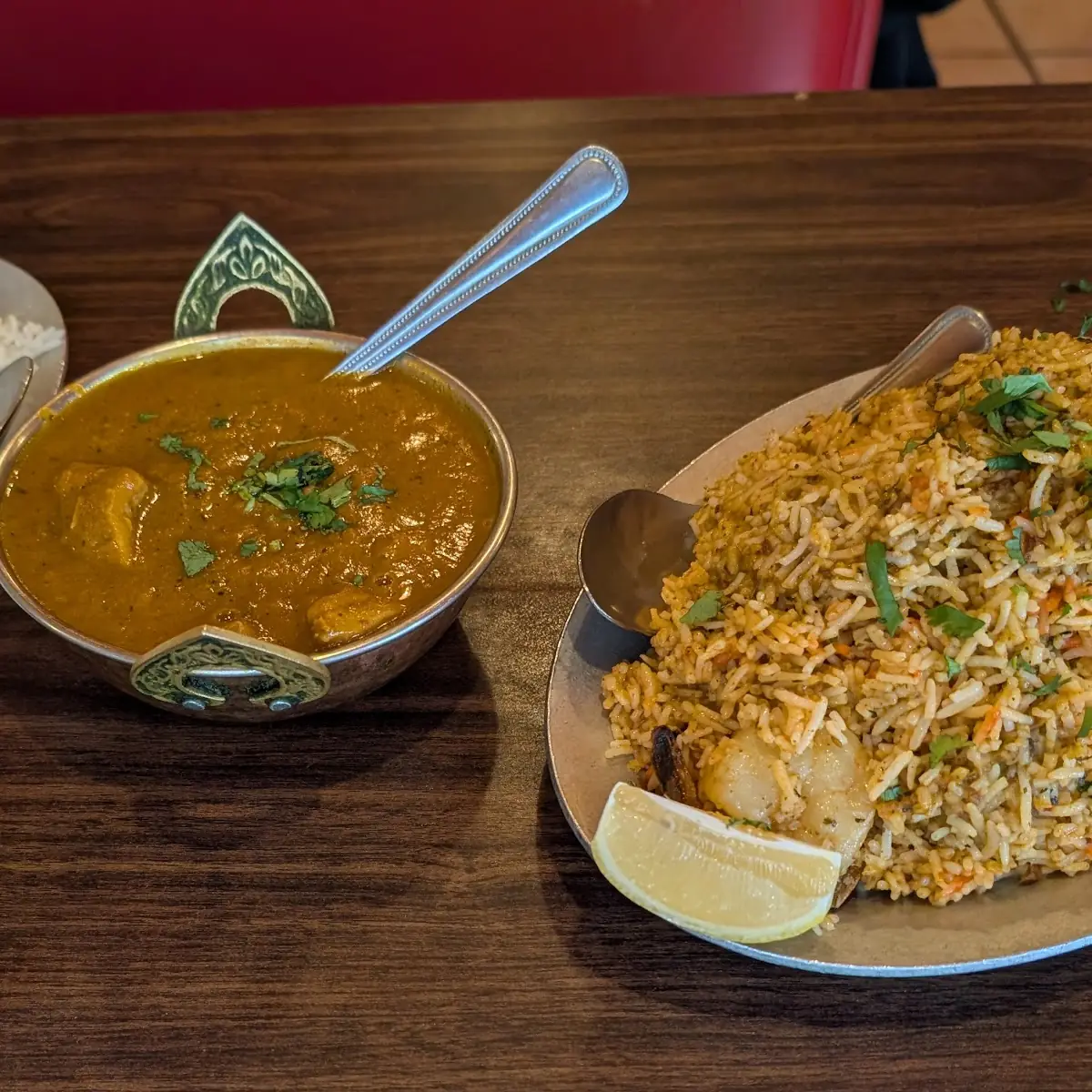 Curry Chicken Shrimp Korma and Rice