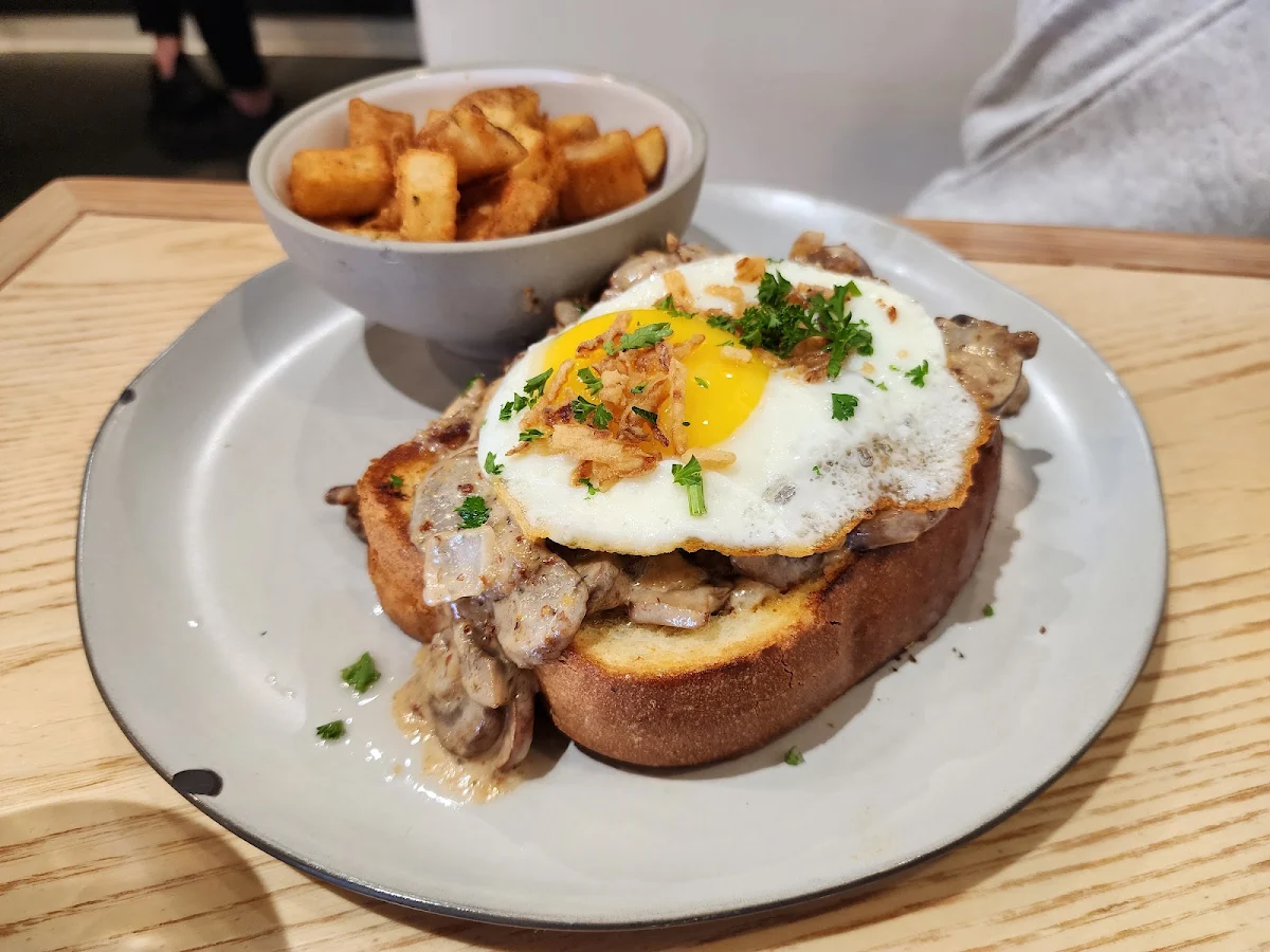 Wild Mushroom Brioche and Fried Egg, Monki Breakfast Club & Bistro Greenwich