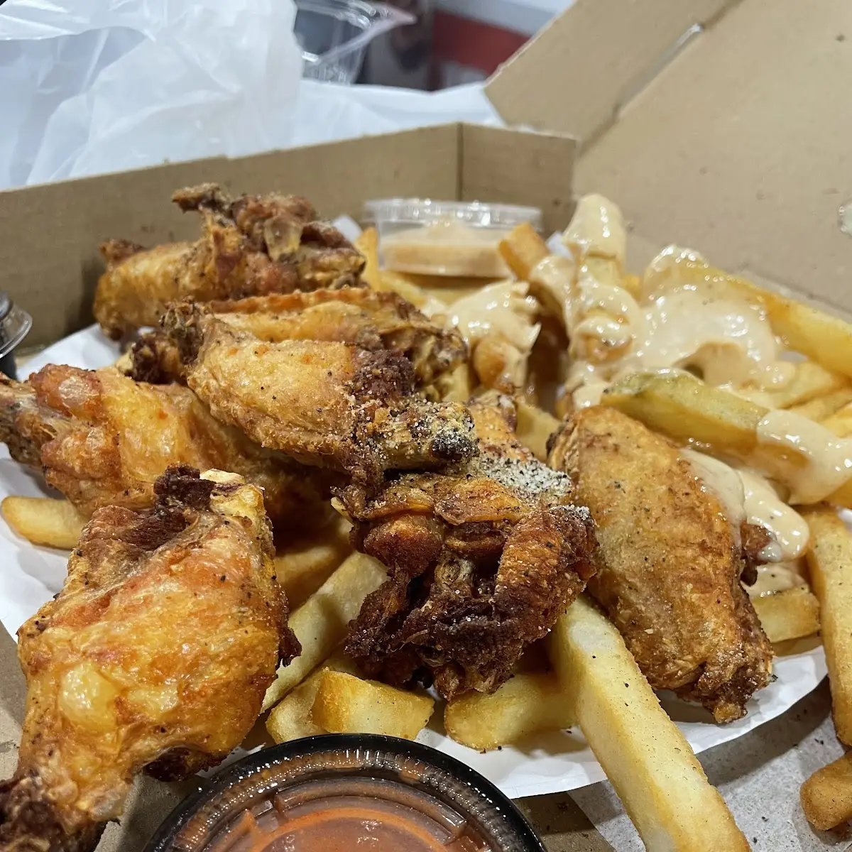 Chicken Wings with Fries