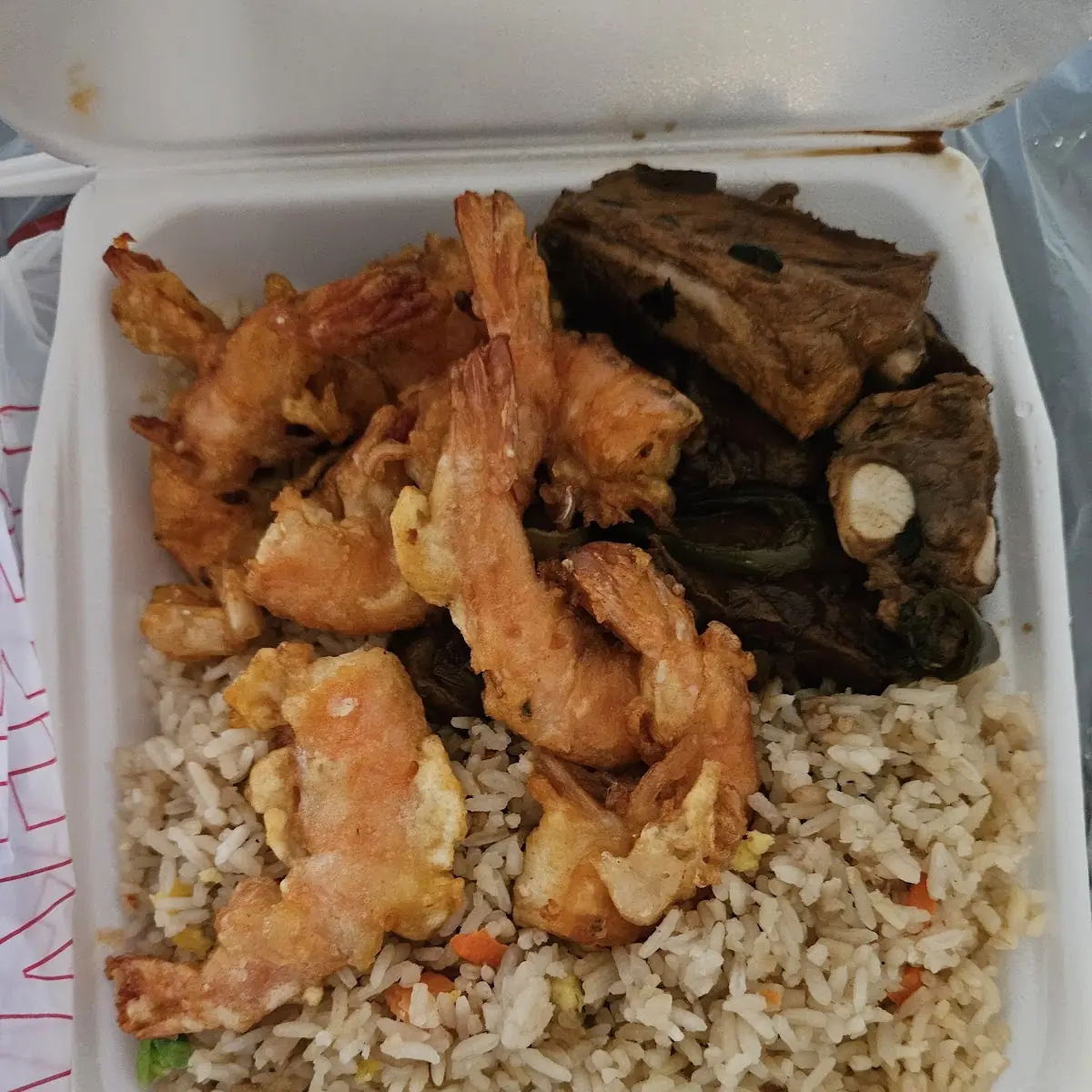 Pork Ribs Fried Rice Crispy Shrimp