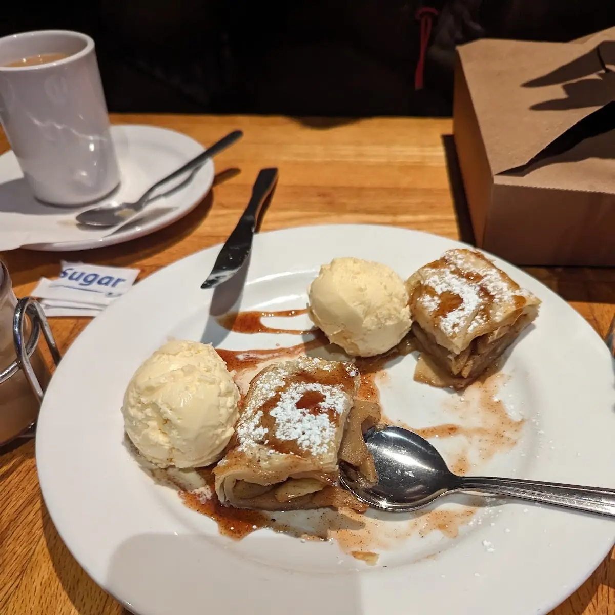 Apple Strudel with Vanilla Ice Cream
