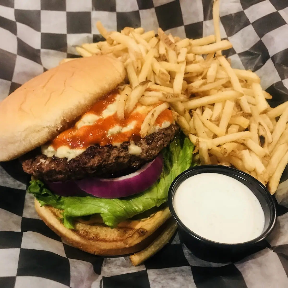 Sriracha Blue Cheese Burger