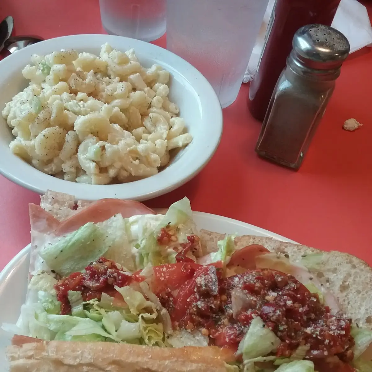Ham Sub and Mac and Cheese