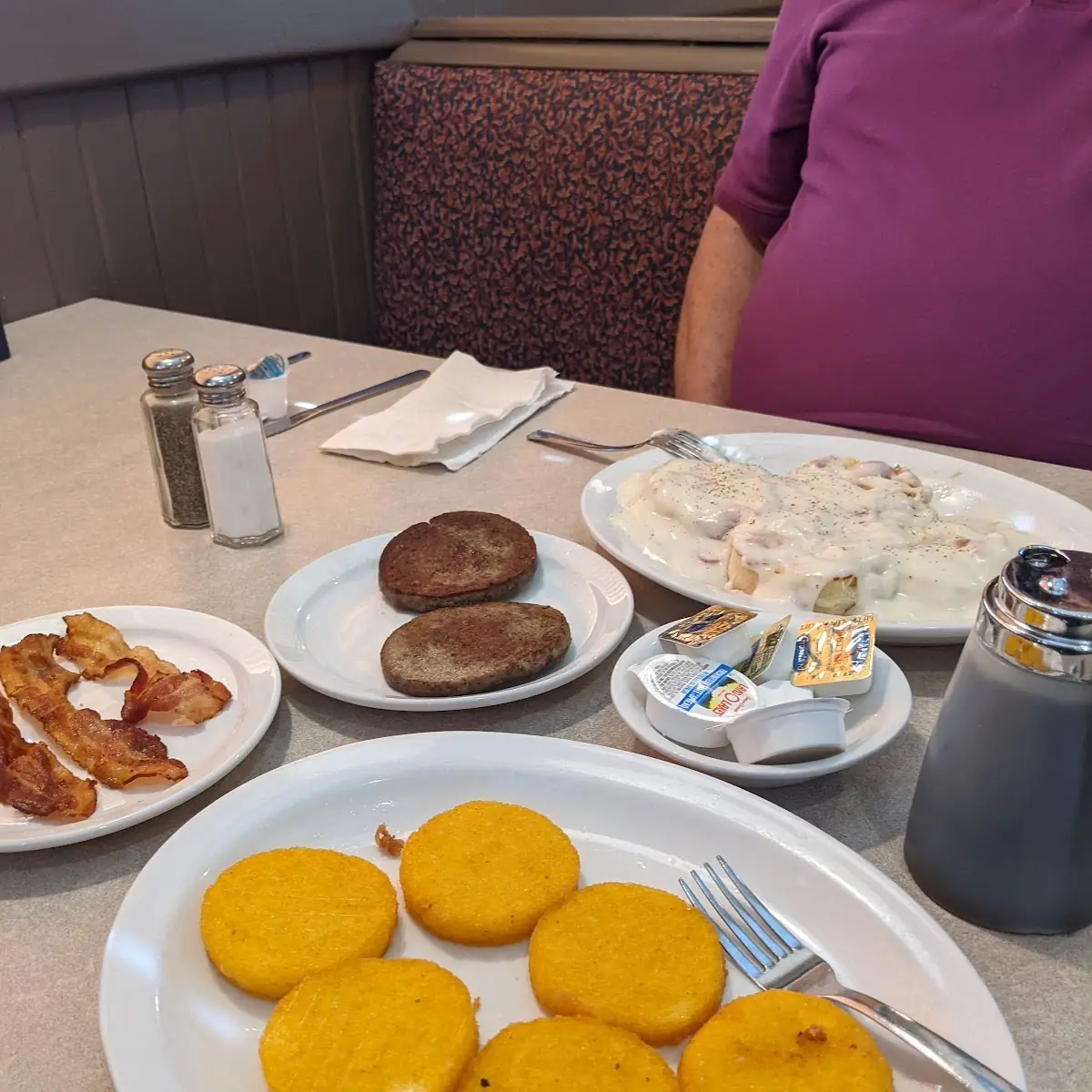Mush Bacon Sausage and Chipped Beef Gravy over Biscuits