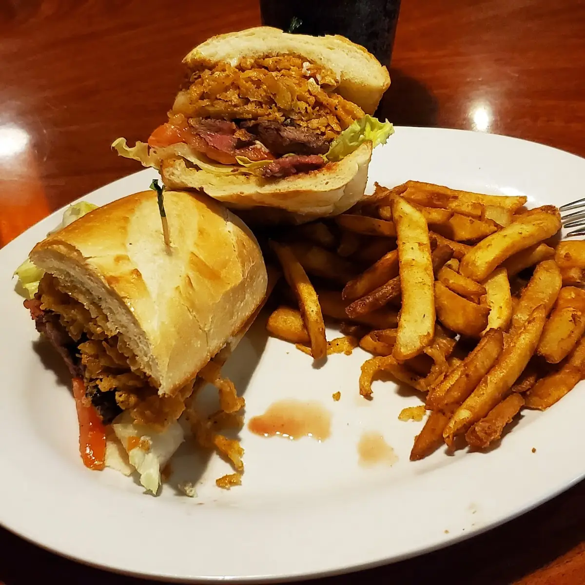 Steak Sandwich and Fries