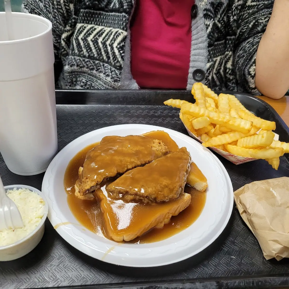 Open Face Sausbury Steak Plate