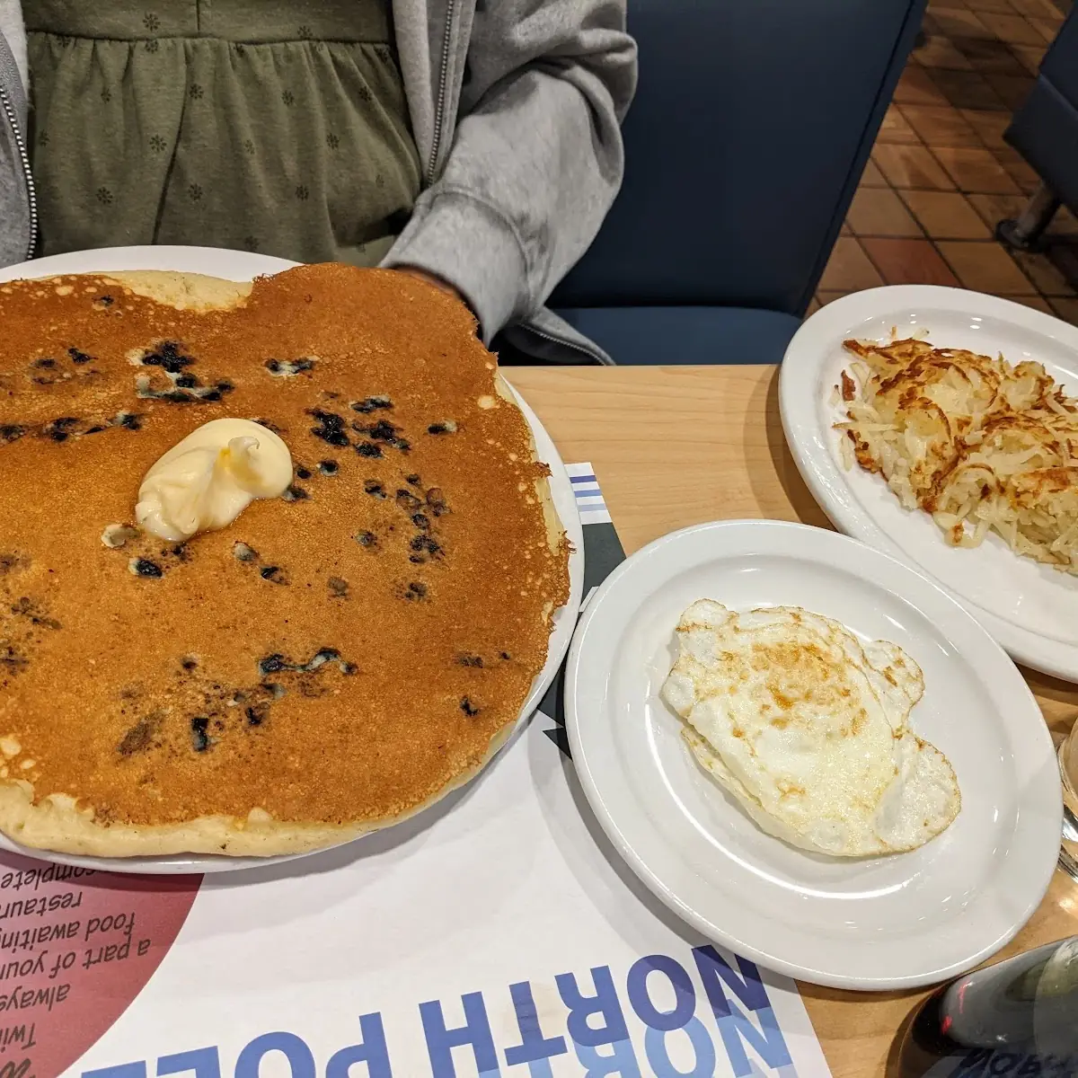 Blueberry Pancakes and Eggs