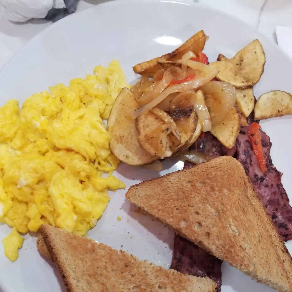 Scrambled Eggs Bacon and Potatoes