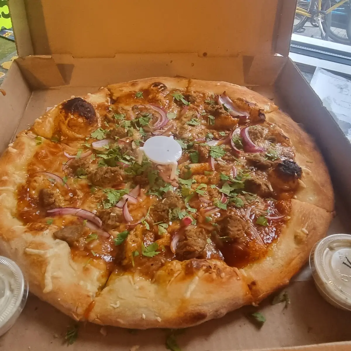 BBQ Seitan Vegan Pizza