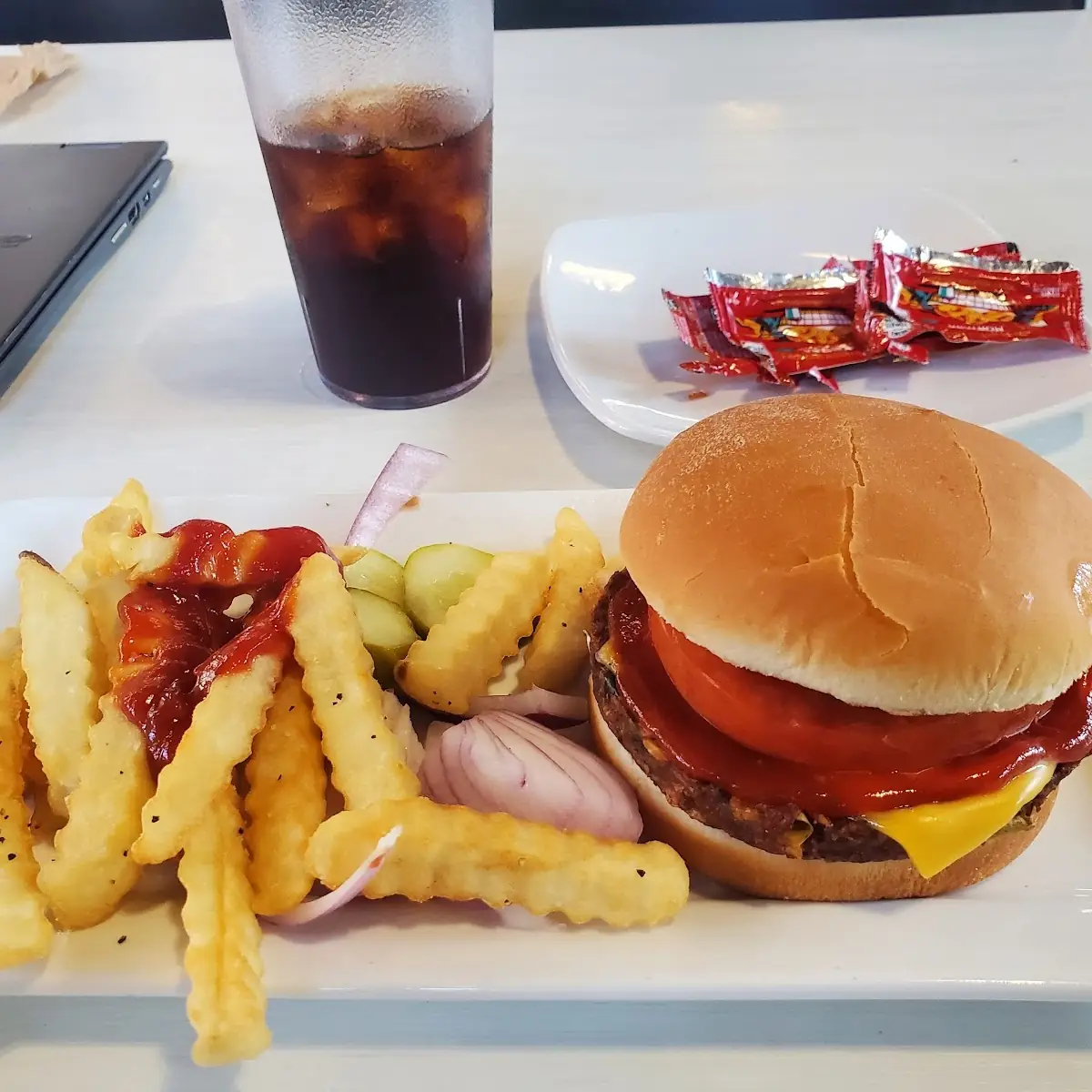 Black Bean Burger and Fries