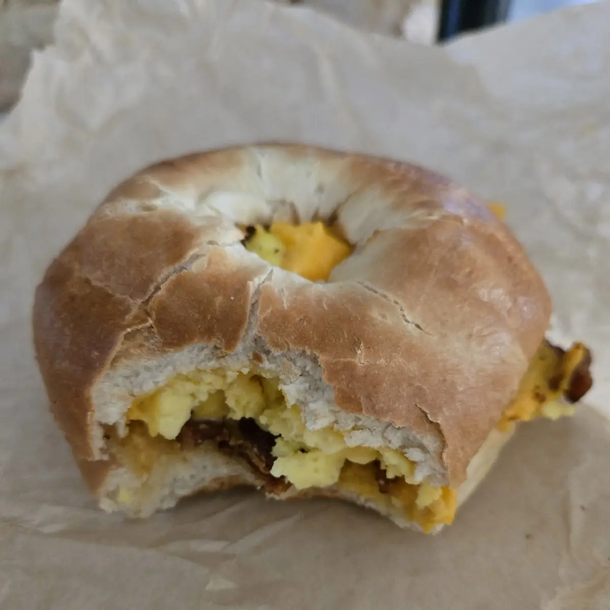 Bacon Egg and Cheese Bagel Sandwich