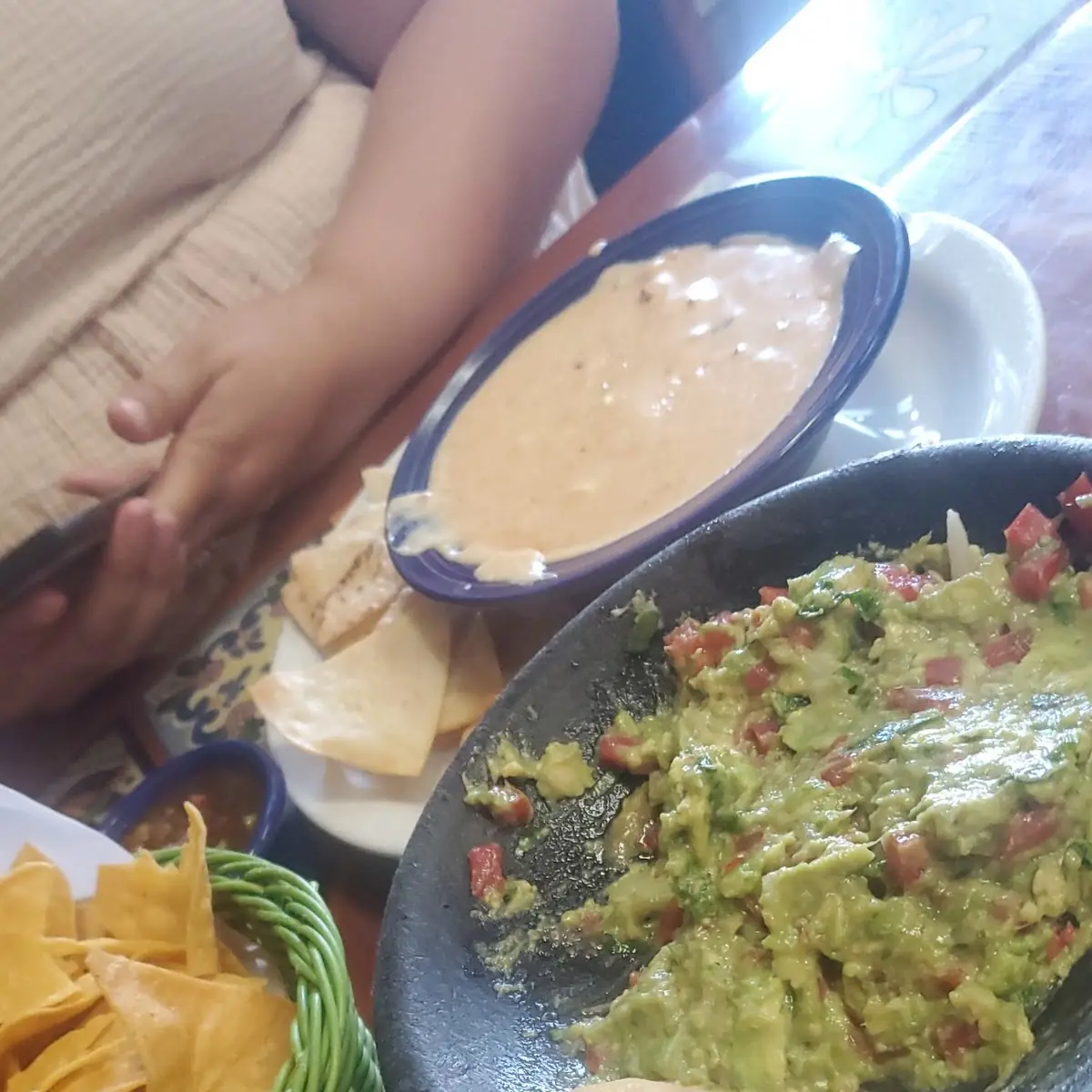 Fresh Guacamole and Queso Fundido
