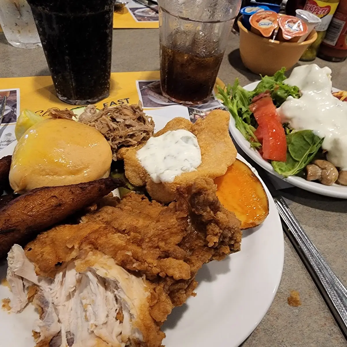 Fried Chicken Smoked Ribs Cornmeal Fried Catfish