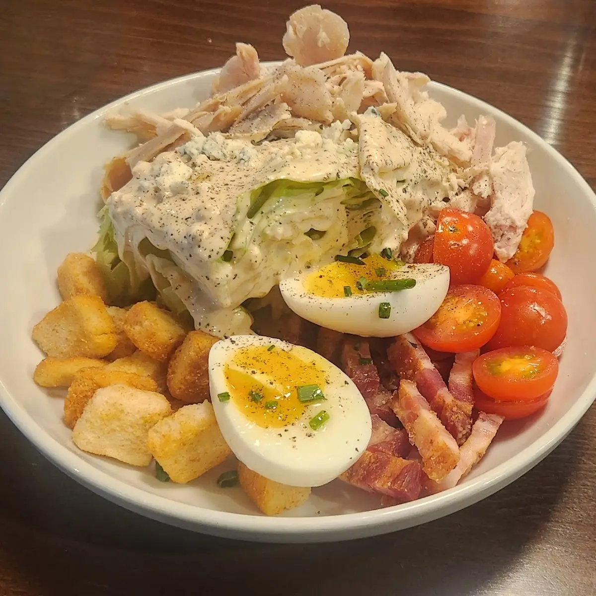 Wedge Salad with Pulled Chicken