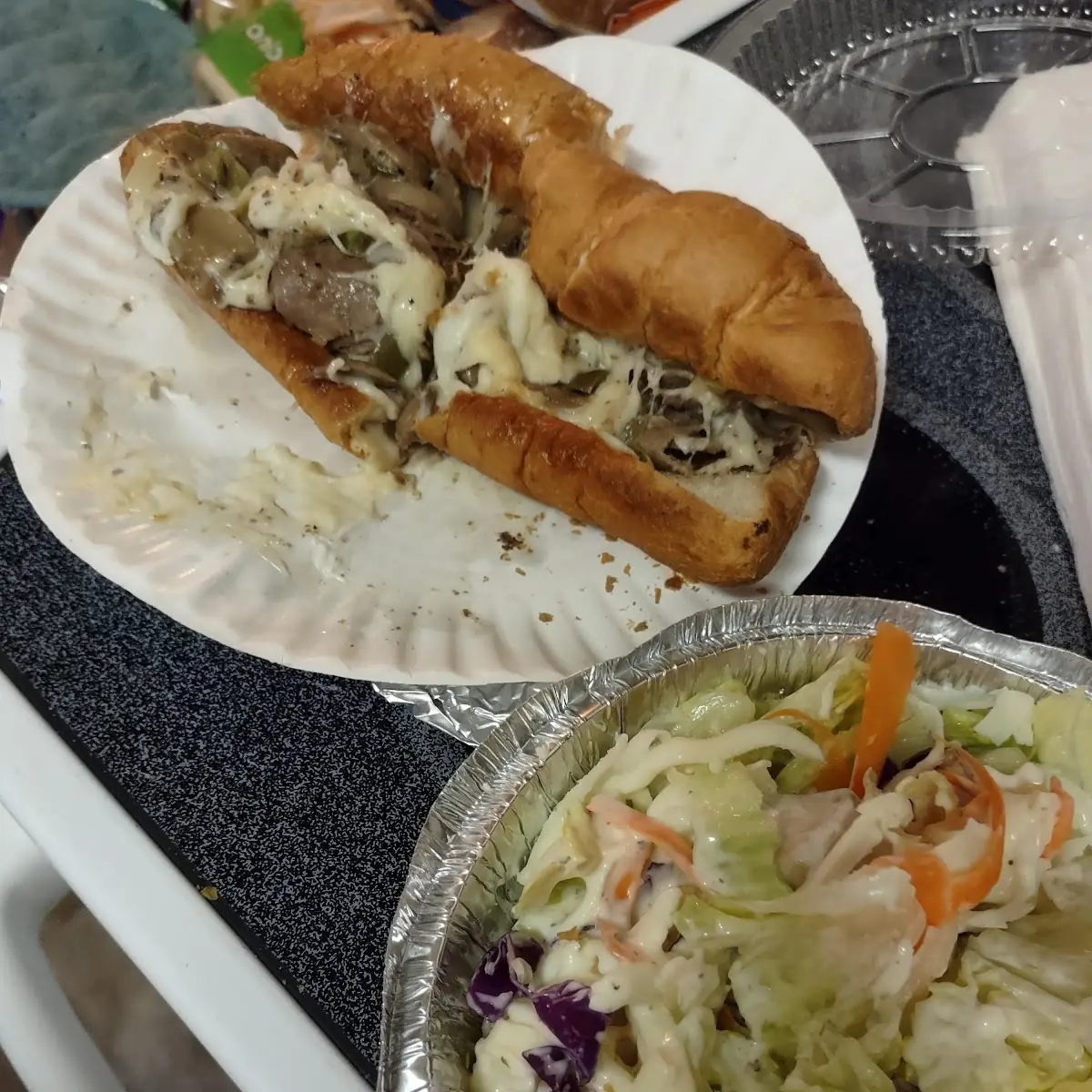 Philly Steak Sub and a Garden Salad