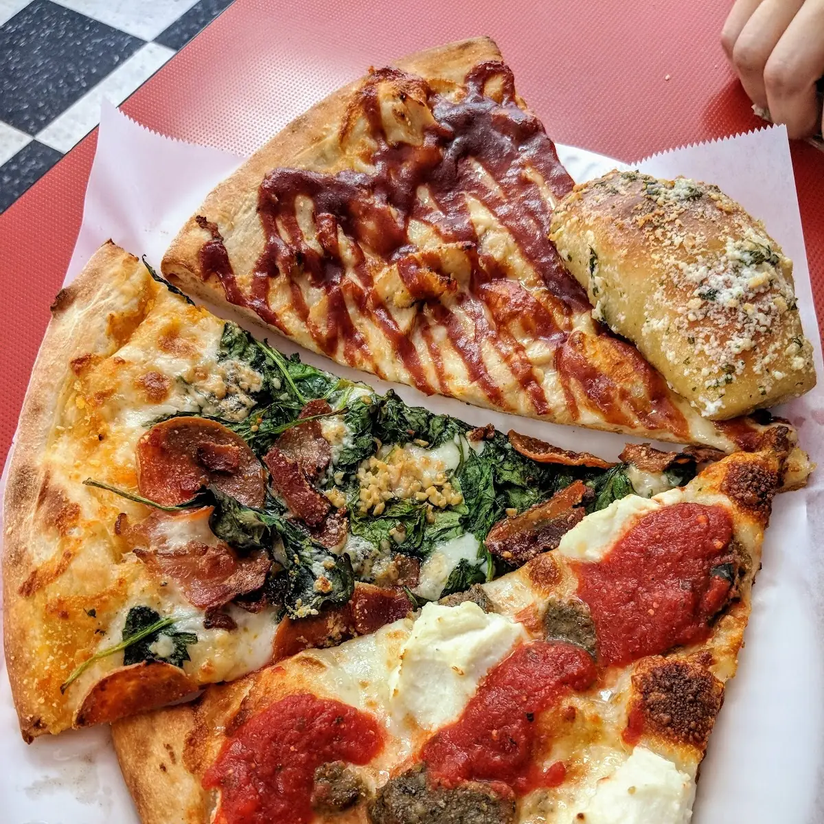 Spinach and Pepperoni Pizza Slices