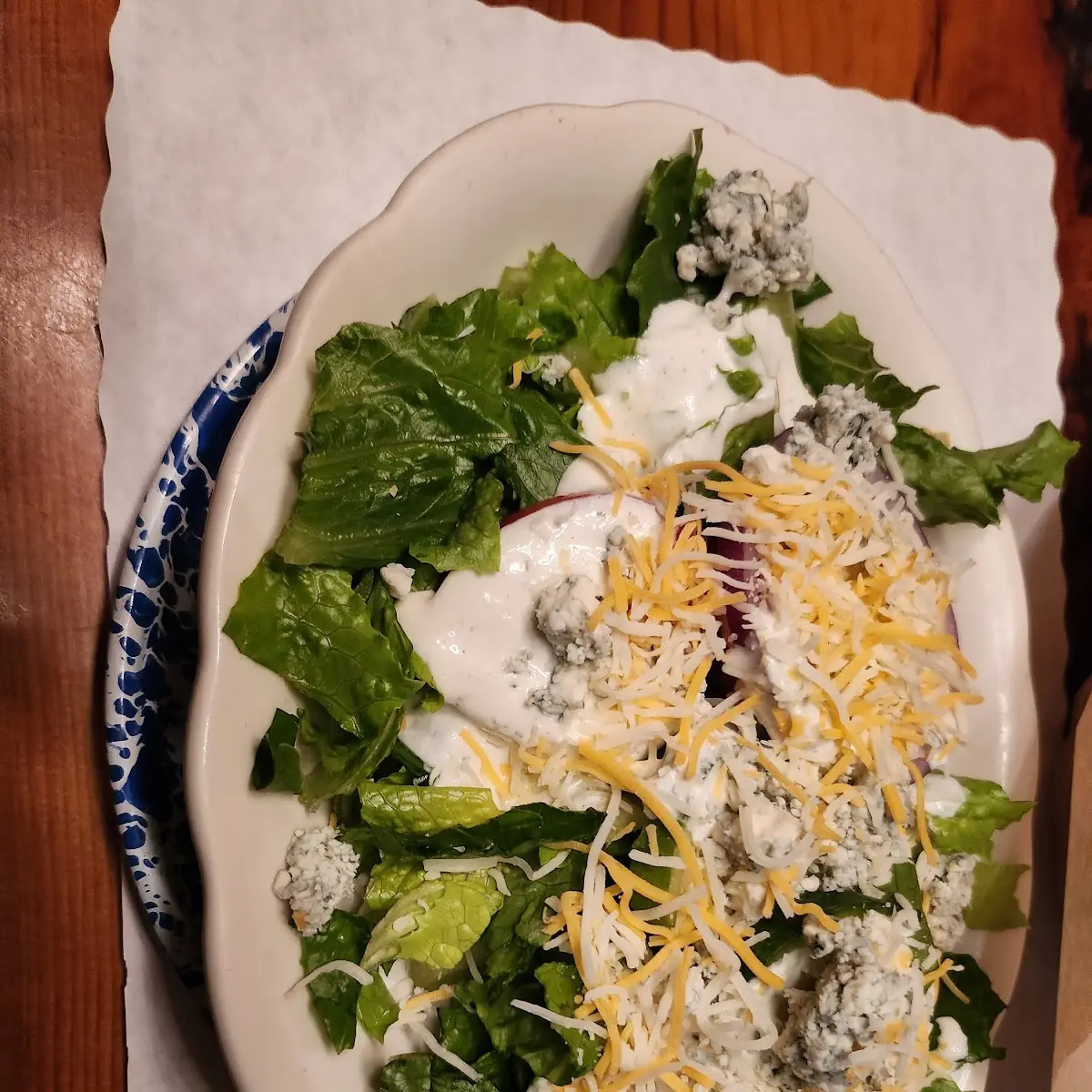 Garden Salad with Blue Cheese Dressing