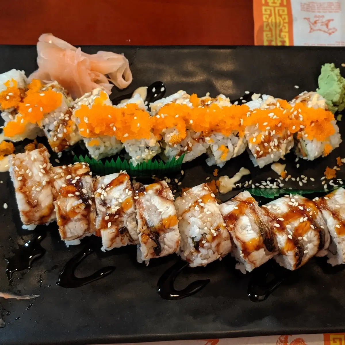 Spicy Tuna Roll and Dragon Roll