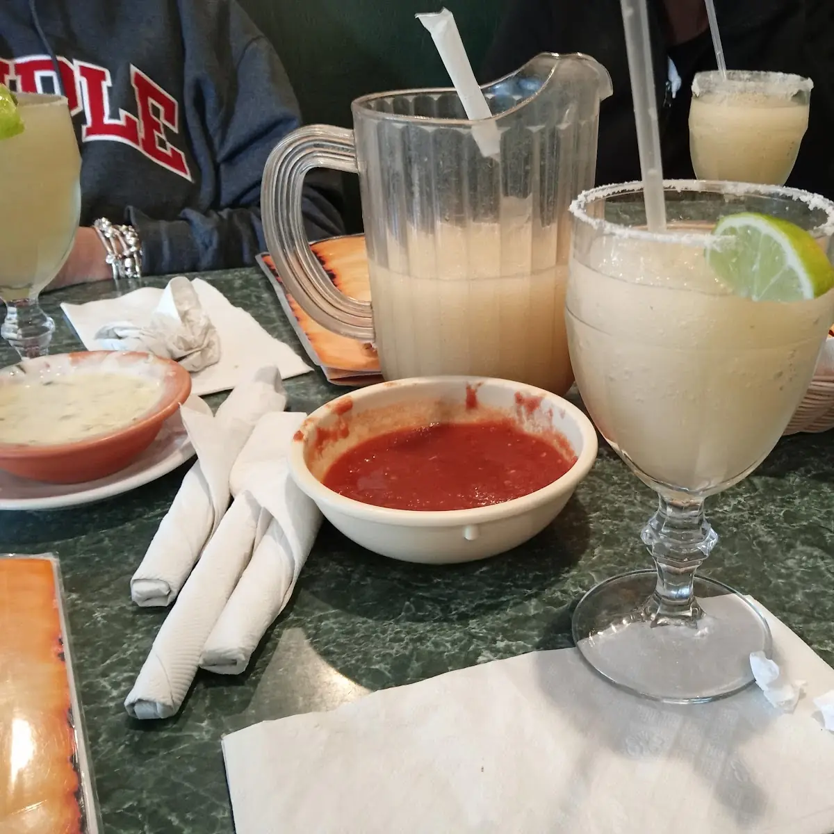 Cheese Dip and Texas Margarita