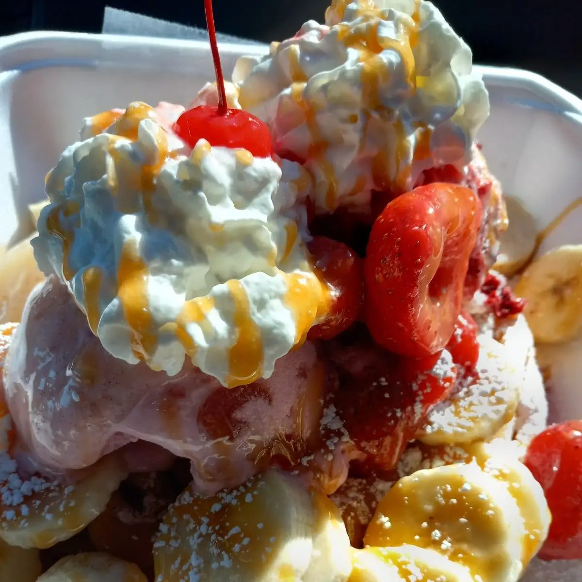 Banana Split Funnel Cake