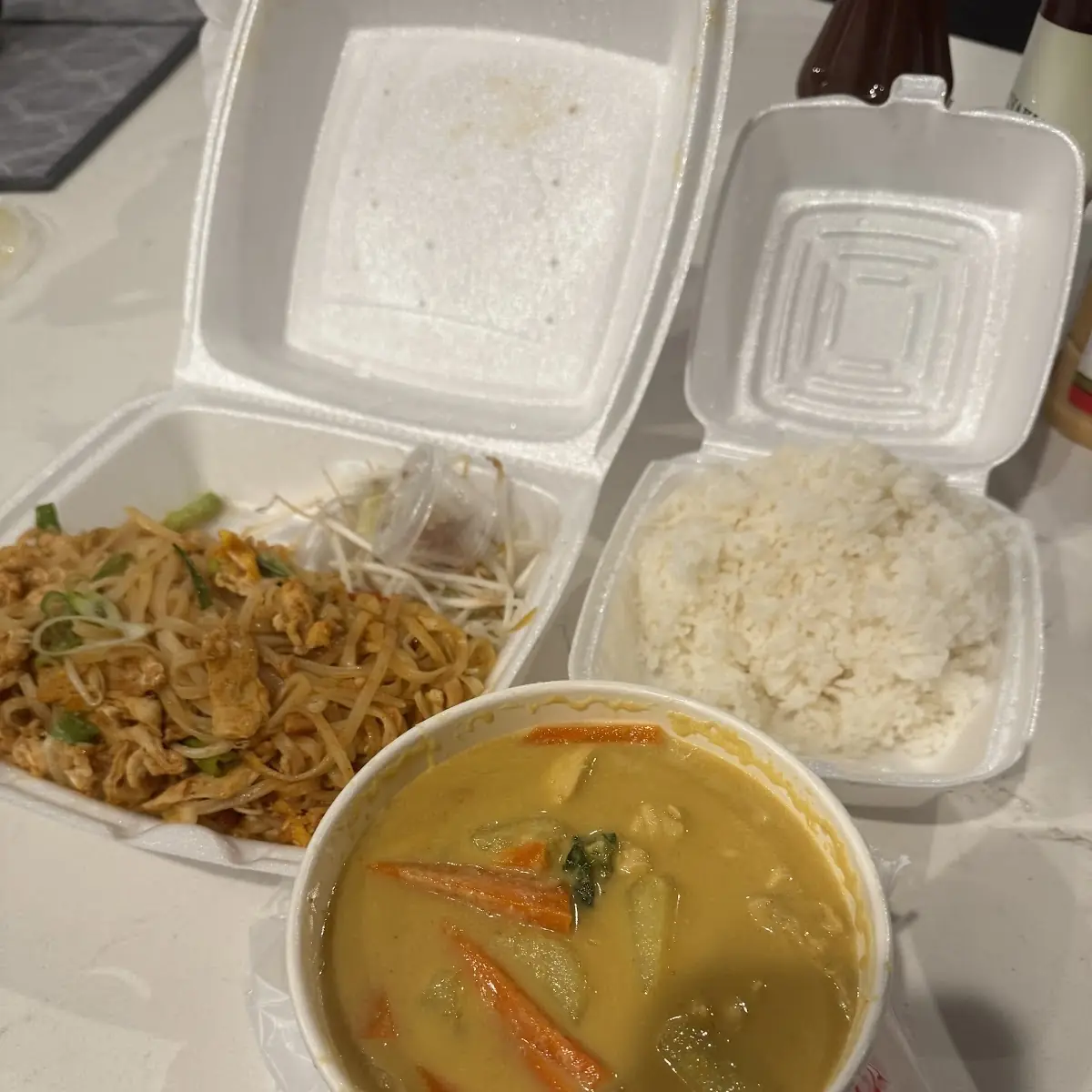 Pad Thai Yellow Curry and Rice