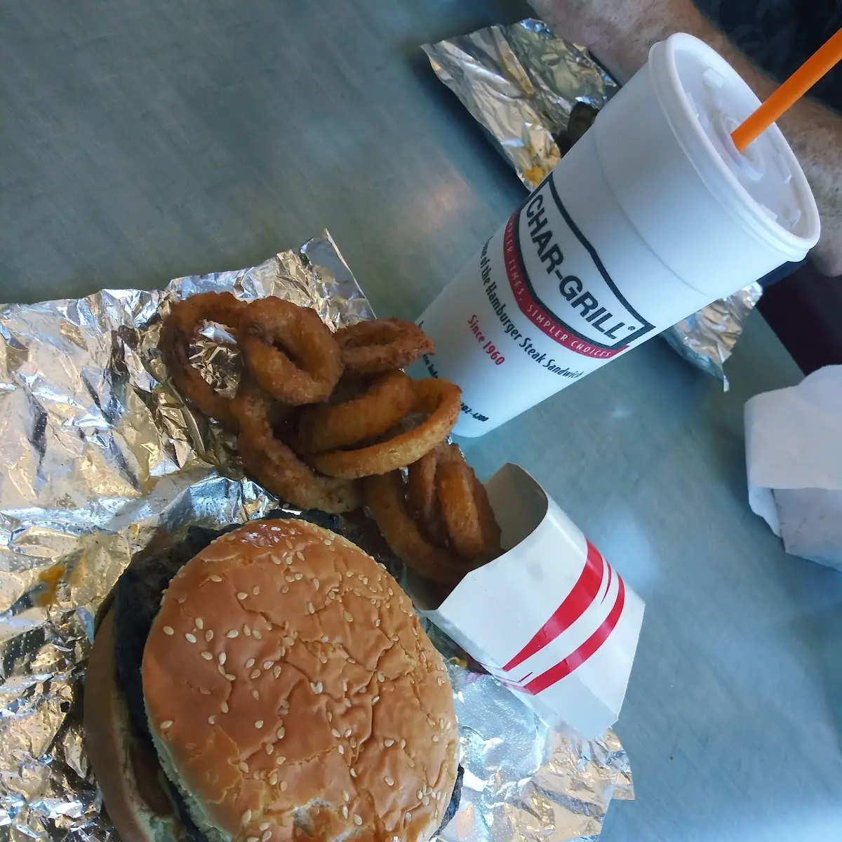 Steakburger w Onion Rings OMG