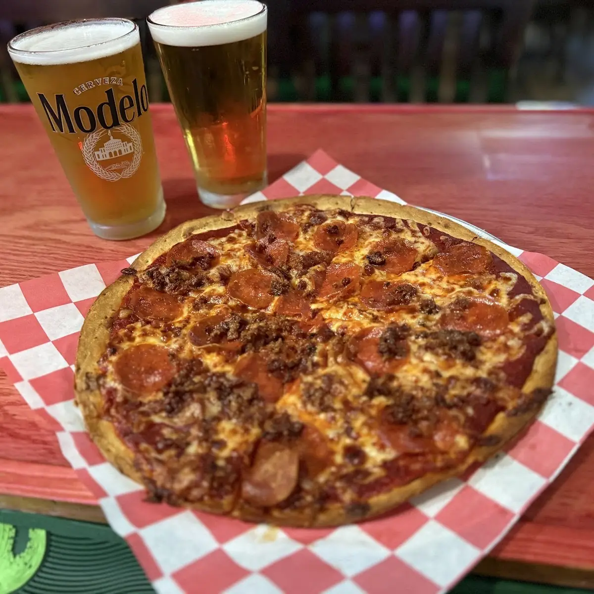 Pepperoni and Hamburger Pizza