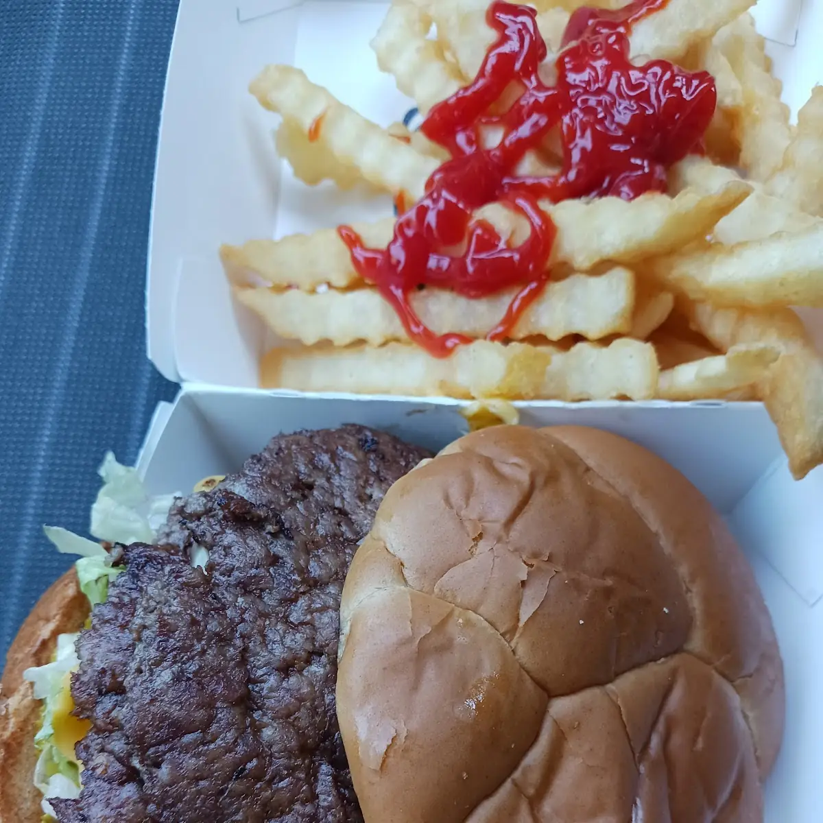 Butter Double Cheeseburger and Fries