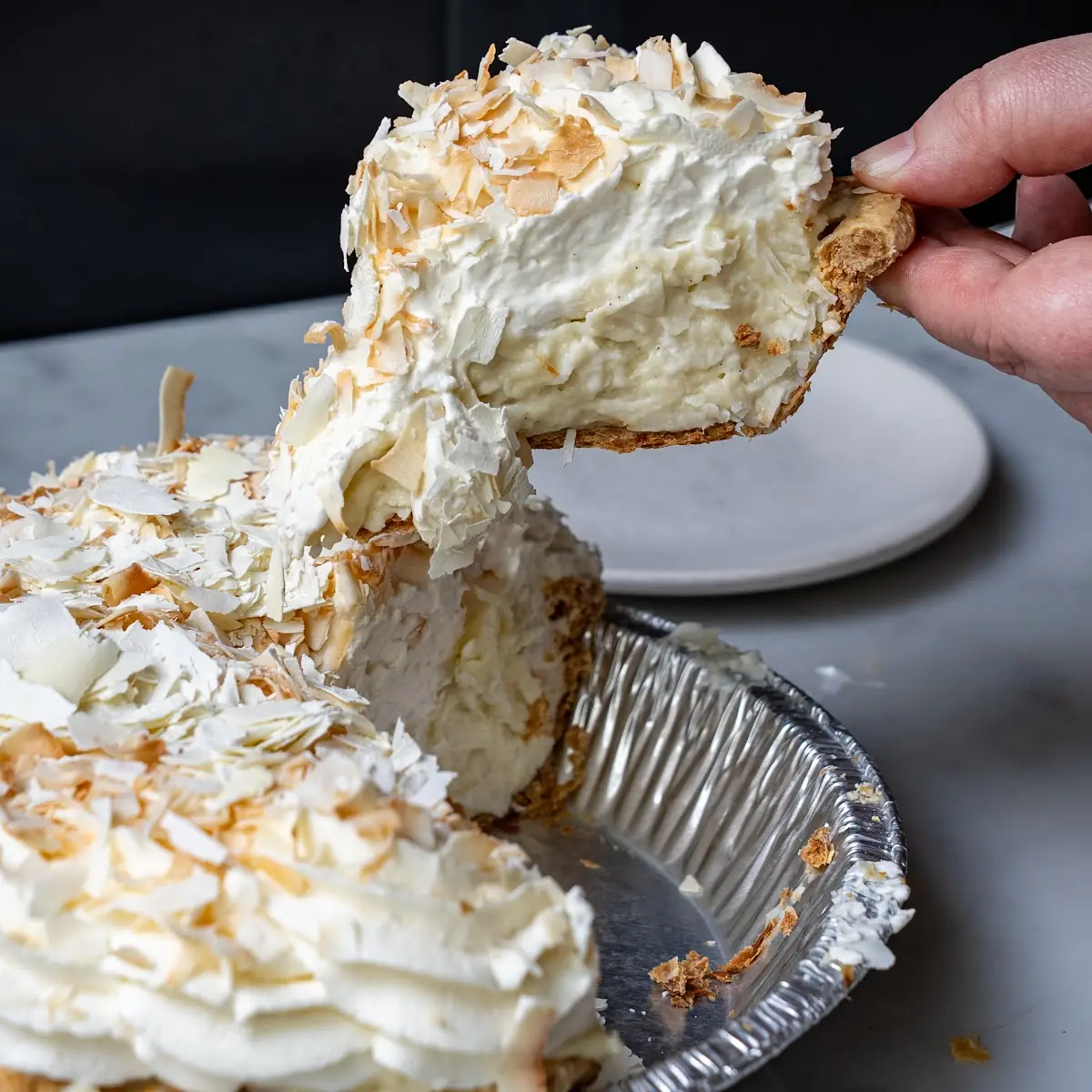 Triple Coconut Cream Pie Slice