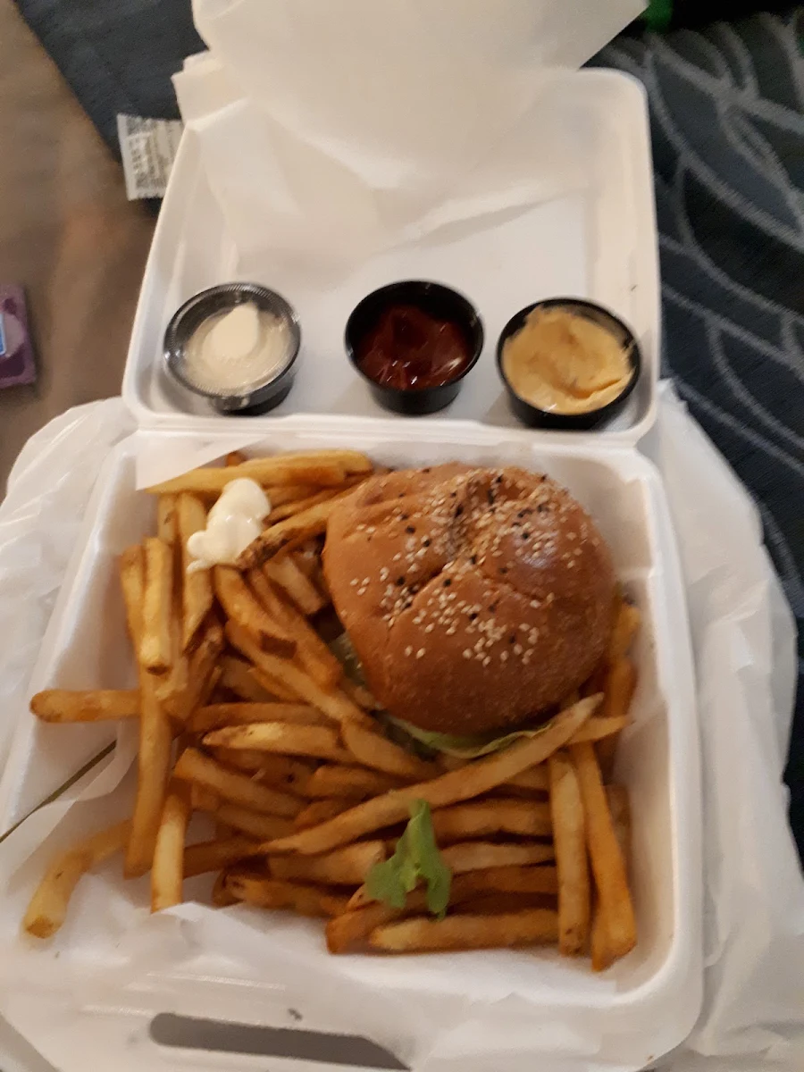 Chicken Burger and Fries