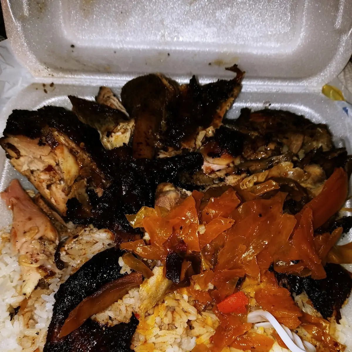 Jerk Chicken White Rice & Cabbage