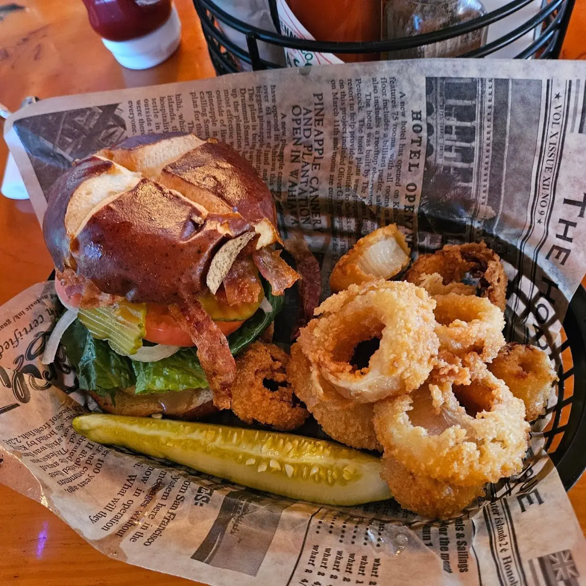 Smash Burger on a Pretzel Bun