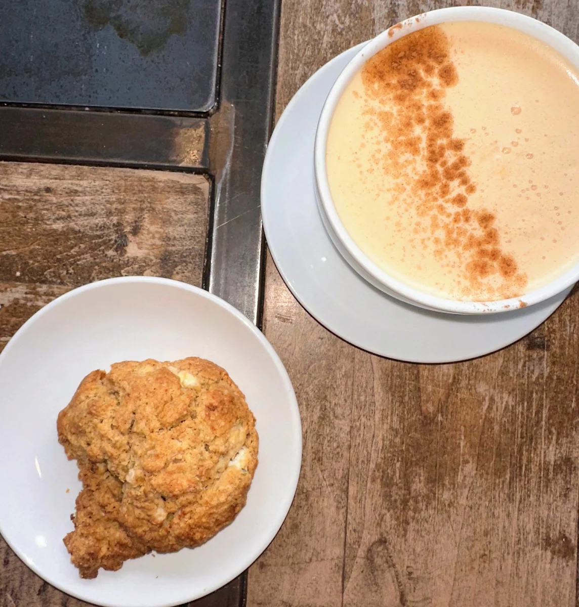 Raspberry Goat Cheese Scone & Chai Latte