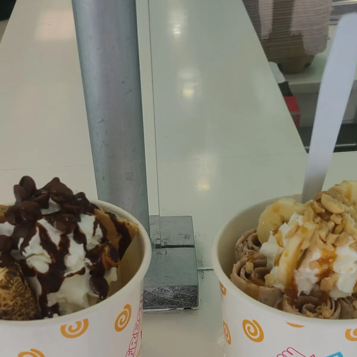 Camp Fire Left Banana Split Sundae Right