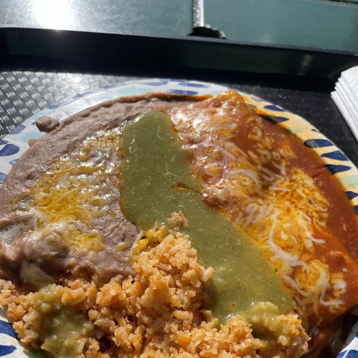 Crispy Beef Taco and Cheese Enchilada