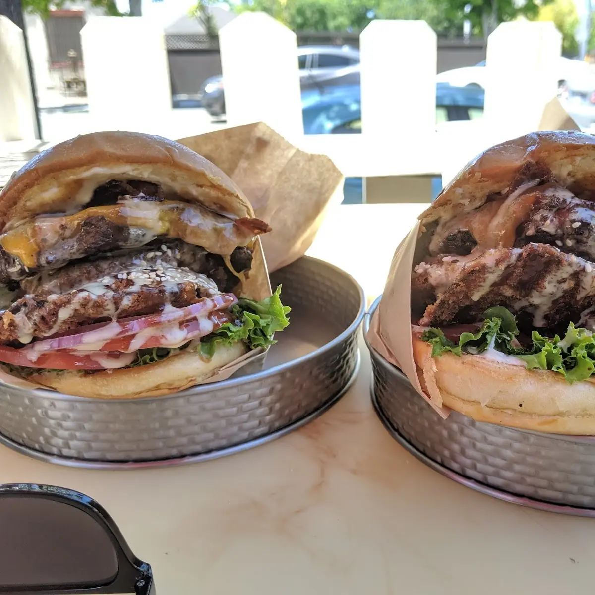 A Burger and Pork Cutlet Burger