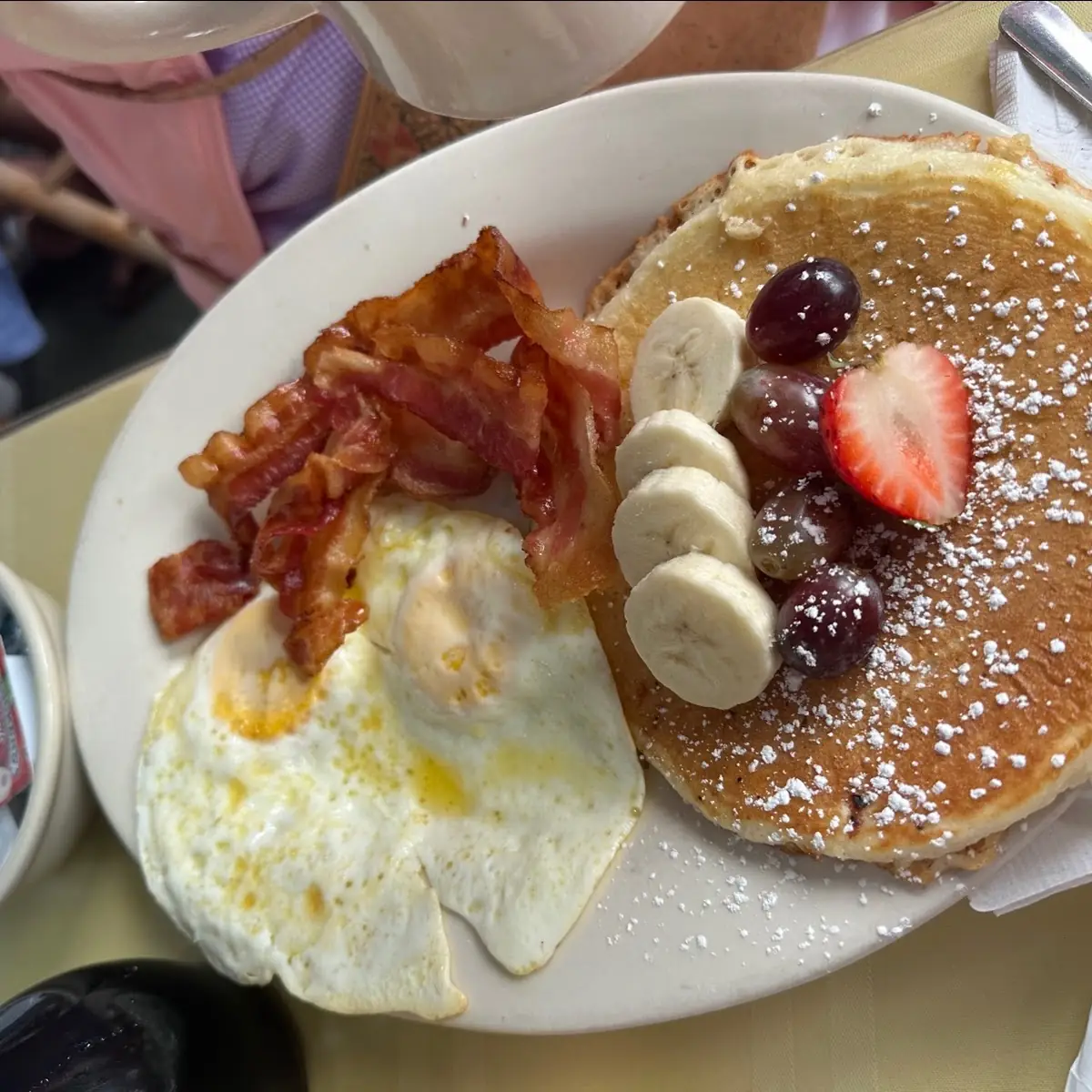 Pancakes Bacon Scrabled Eggs