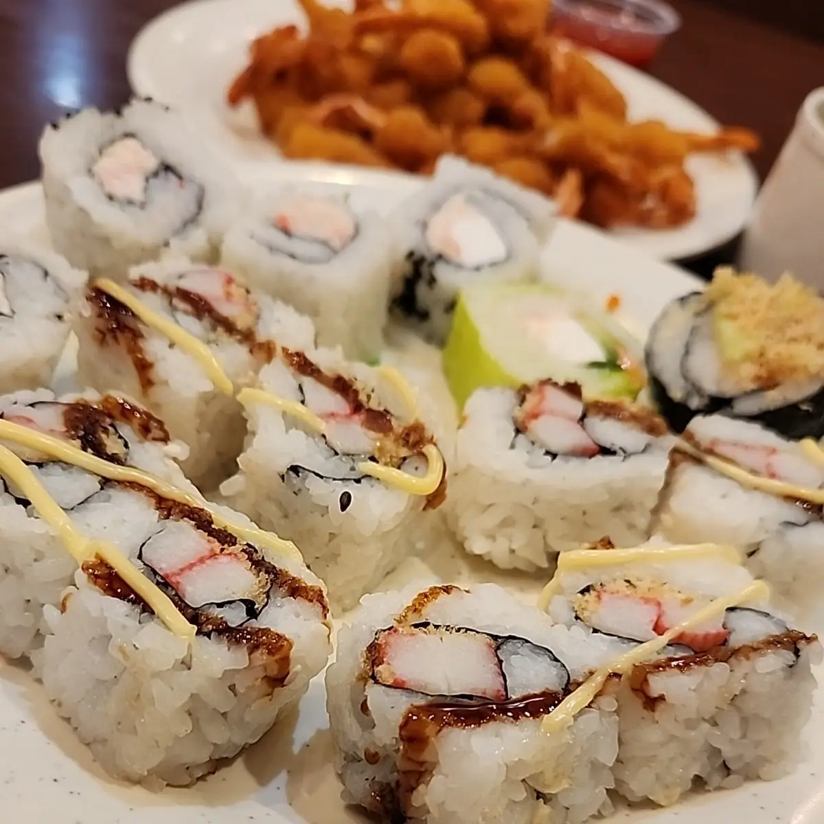 Sushi Plate with Fried Shrimp