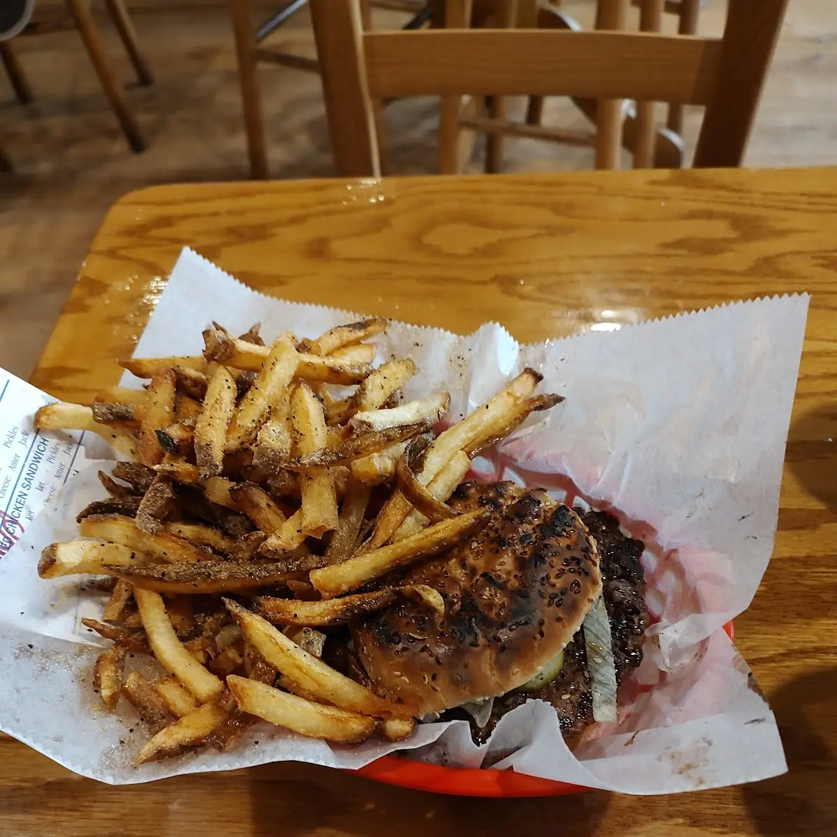 Old Fashioned Burger and Fries